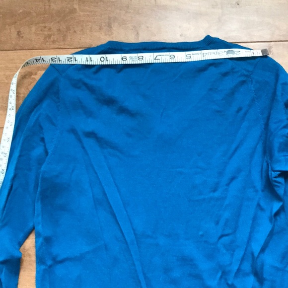 Peacock blue merino wool M sweater - Picture 6 of 9